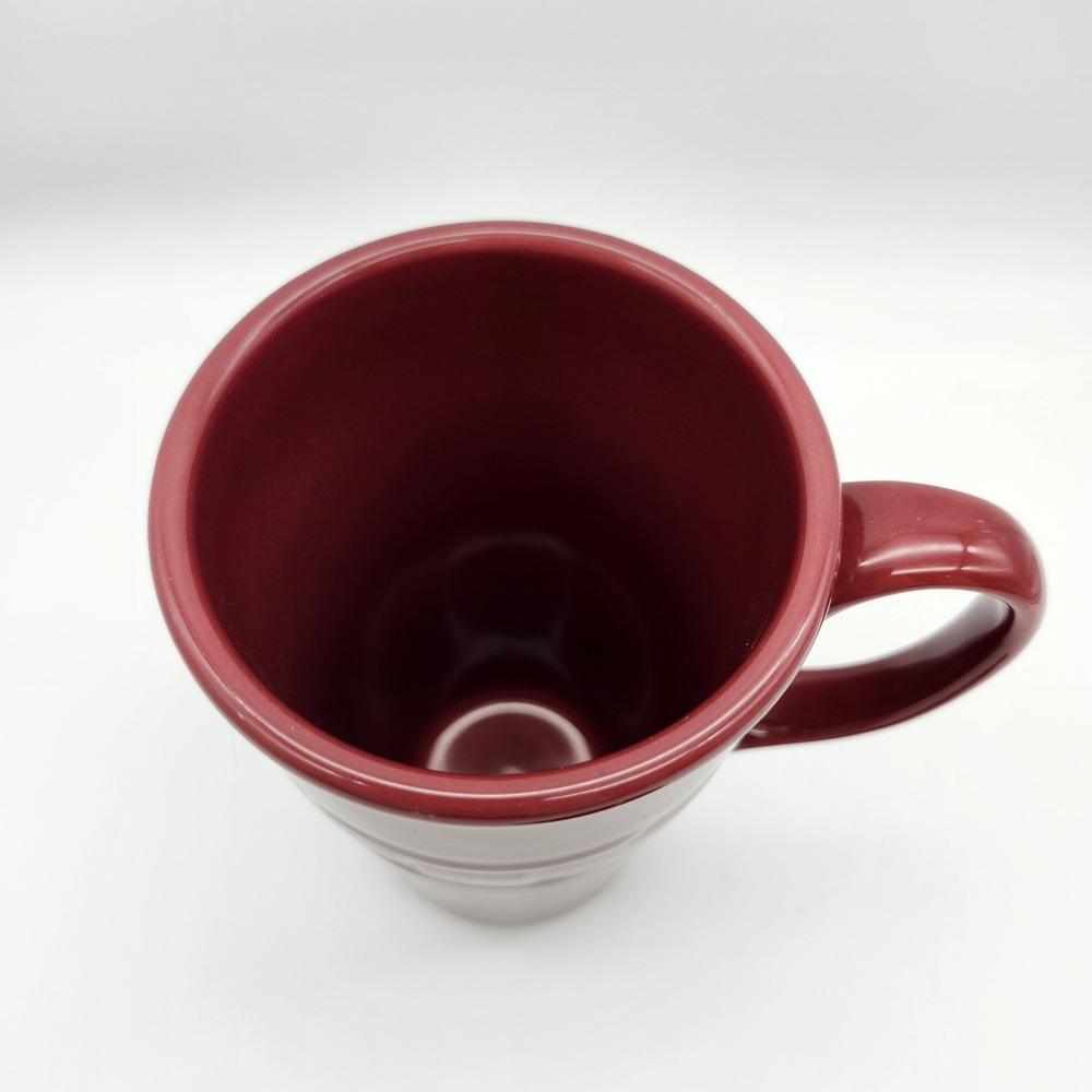 Longaberger Woven Traditions Paprika Red Ceramic Pottery Coffee Travel Mug Lid - Picture 5 of 6